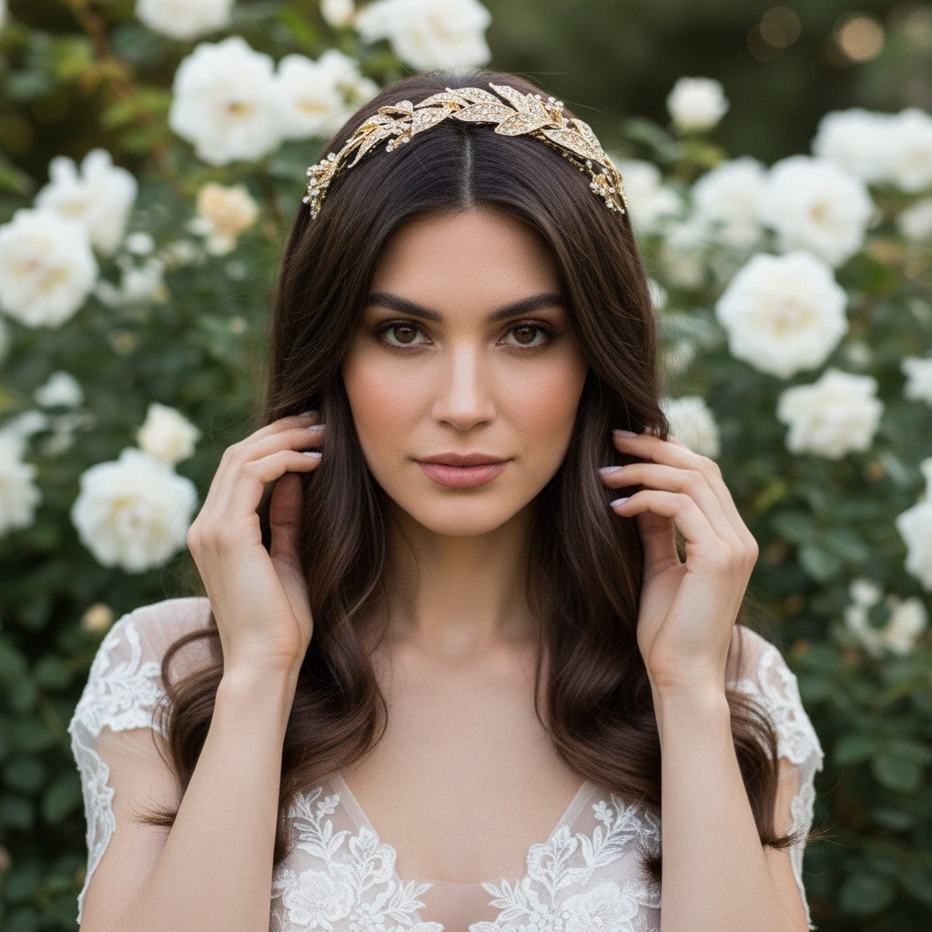 ELITE COLLECTION - GRECIAN STYLE BRIDAL HEADPIECE - HP121 GOLD