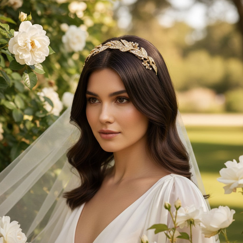 ELITE COLLECTION - GRECIAN STYLE BRIDAL HEADPIECE - HP121 GOLD
