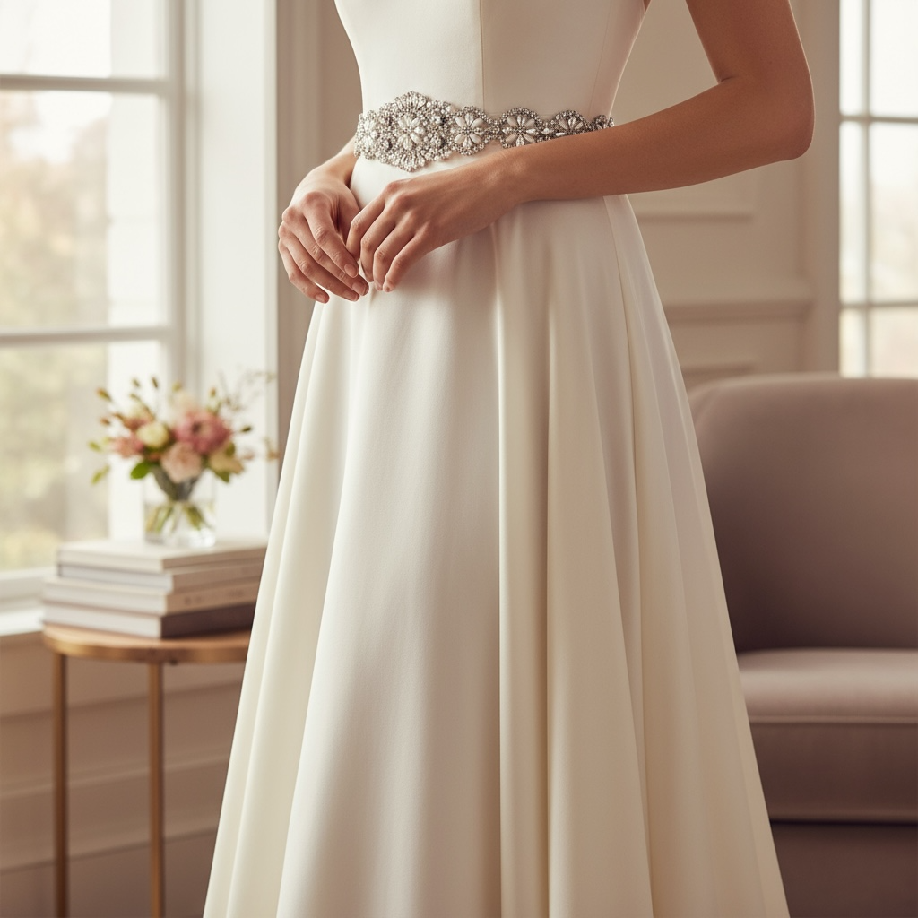 ATHENA COLLECTION - EXQUISITE WEDDING BELT 14 -  IVORY