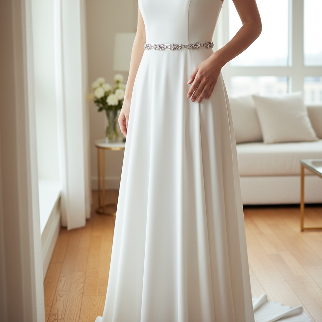 ATHENA COLLECTION - VINTAGE INSPIRED BRIDAL BELT- 17 LIGHT IVORY