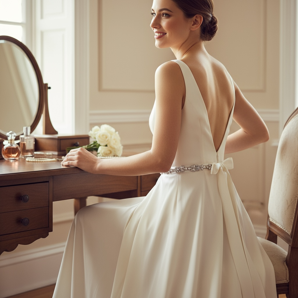 ATHENA COLLECTION - VINTAGE INSPIRED BRIDAL BELT- 17 LIGHT IVORY