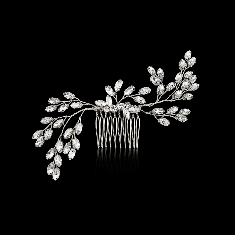 ATHENA COLLECTION - ELEGANCE HAIRCOMB - (HC155) SILVER