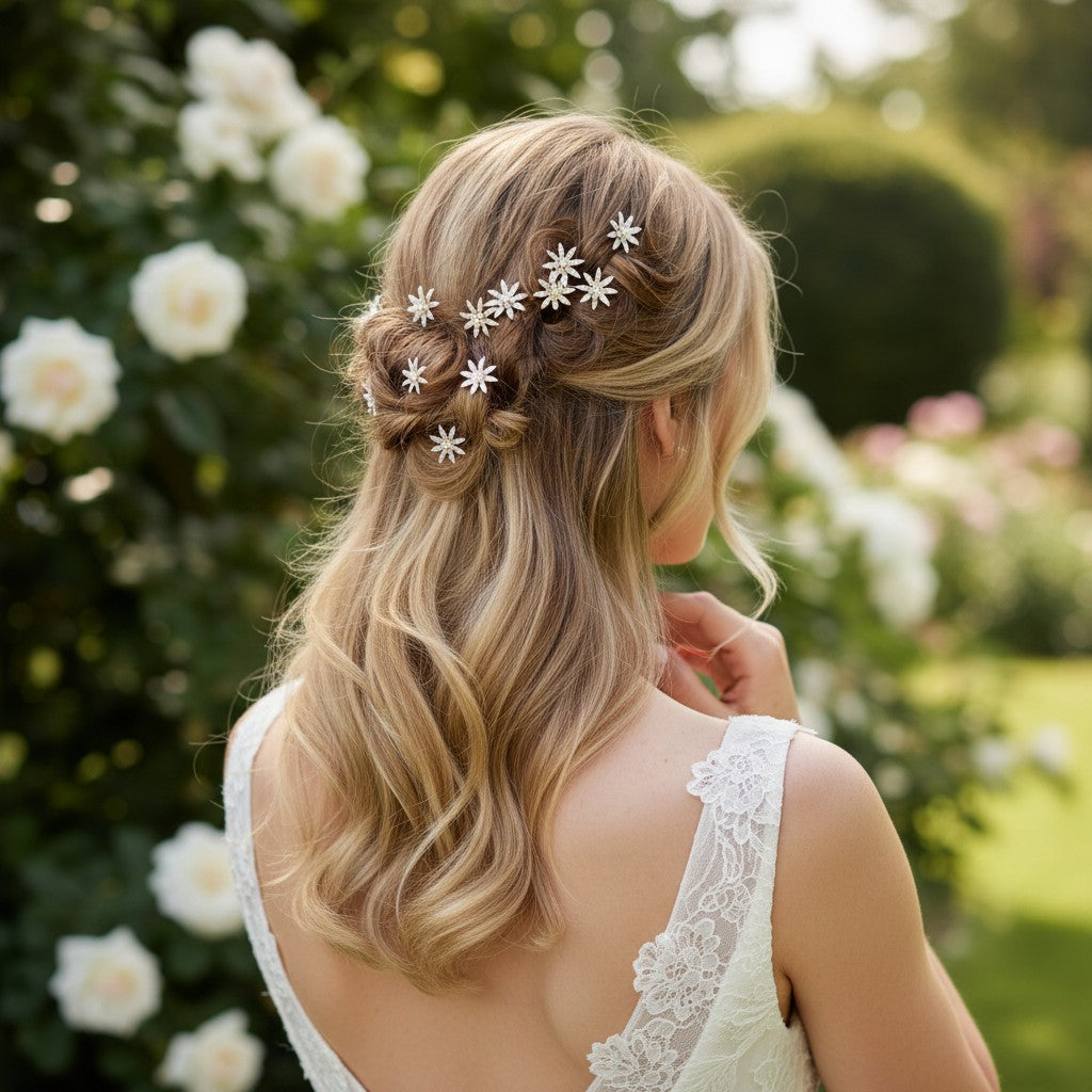 ATHENA COLLECTION - CRYSTAL BEJEWELLED HAIR PINS - GOLD (PIN 34)