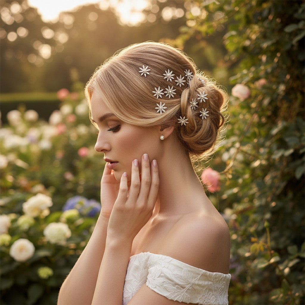 ATHENA COLLECTION - CRYSTAL BEJEWELLED HAIR PINS - GOLD (PIN 34)