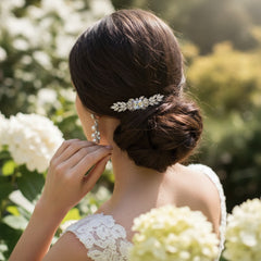 CZ COLLECTION - VINTAGE INSPIRED CRYSTAL CLIP - SILVER (CLIP 734)