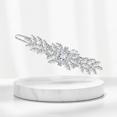 CZ COLLECTION - VINTAGE INSPIRED CRYSTAL CLIP - SILVER (CLIP 734)