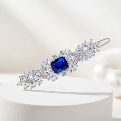 CZ COLLECTION - VINTAGE INSPIRED CRYSTAL CLIP -  (CLIP 734) BLUE