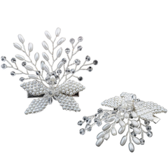 ATHENA COLLECTION - CHIC PEARL HAIR CLIP - CLIP 736 SILVER