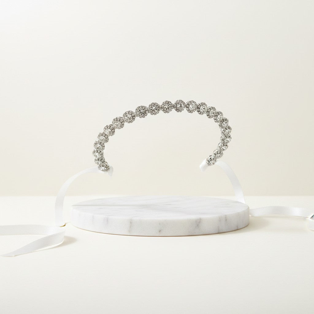 ATHENA COLLECTION - EXQUISTE CRYSTAL HAIR VINE - HP150 SILVER