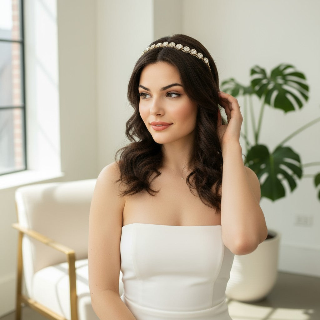 ATHENA COLLECTION - EXQUISTE CRYSTAL HAIR VINE - HP150 ROSE GOLD