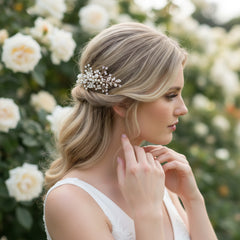 ATHENA COLLECTION - ETERNALLY PEARL HAIR COMB - HC160 SILVER