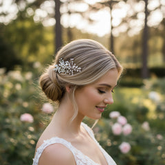 ATHENA COLLECTION - ETERNALLY PEARL HAIR COMB - HC160 ROSE GOLD
