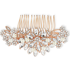 ATHENA COLLECTION - CLASSIC   PEARL HAIR COMB - HC162 ROSE GOLD