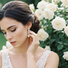 CZ COLLECTION - SPARKLING GLAMOUR EARRINGS - CZER444 SILVER