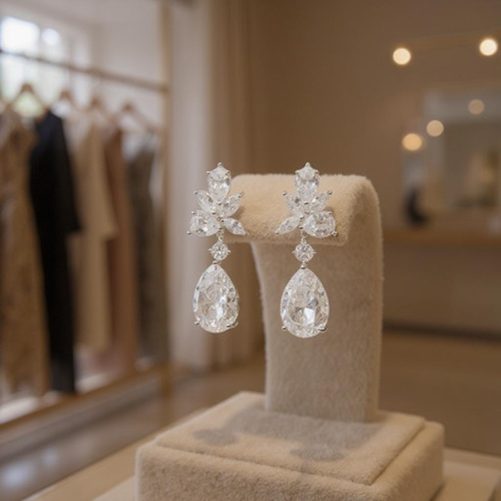 CUBIC ZIRCONIA COLLECTION - EXQUISITE STARLET EARRINGS - CZER445