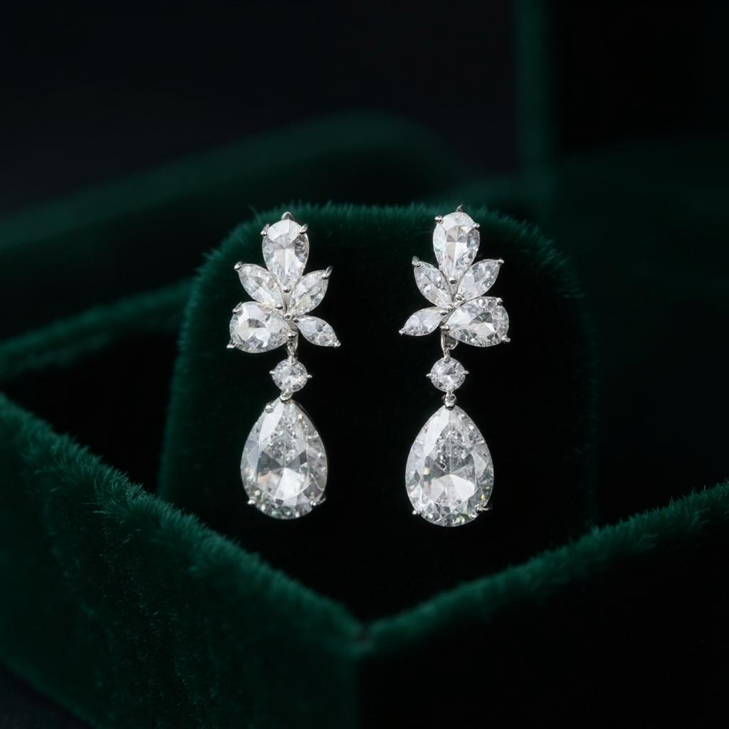 CUBIC ZIRCONIA COLLECTION - EXQUISITE STARLET EARRINGS - CZER445