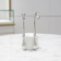 CUBIC ZIRCONIA COLLECTION - GLITZY PEARL CLIP ON EARRINGS - CZER446 (CLIP-ON)
