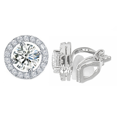CUBIC ZIRCONIA COLLECTION - CZ CRYSTAL CLIP-ON EARRINGS - CZER435