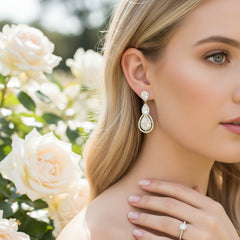 CUBIC ZIRCONIA COLLECTION - CRYSTAL TREASURE EARRINGS - CZER430 GOLD