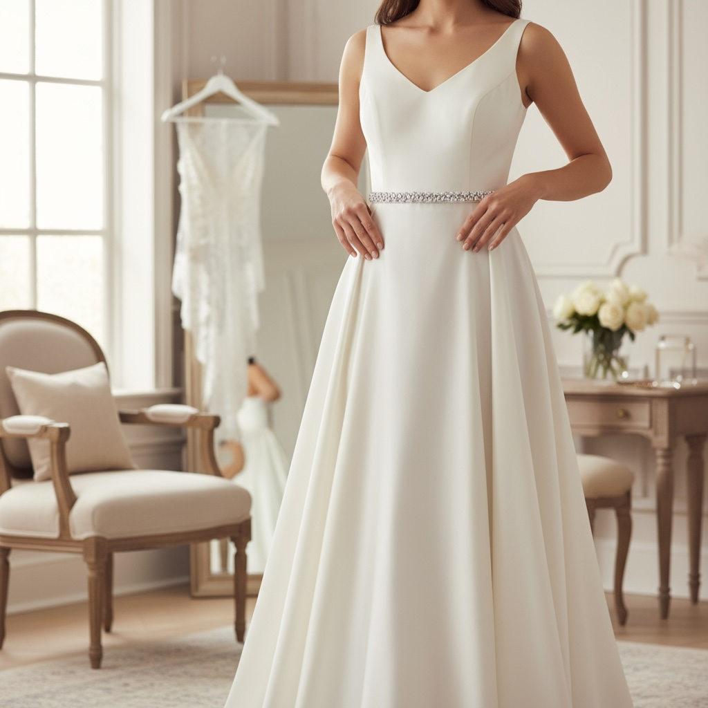 ATHENA COLLECTION - CHIC CRYSTAL BRIDAL BELT (20) IVORY