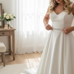 ATHENA COLLECTION - CHIC CRYSTAL BRIDAL BELT (20) IVORY