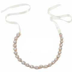 ATHENA COLLECTION - CRYSTAL TREASURE BRIDAL BELT 21 ROSE GOLD