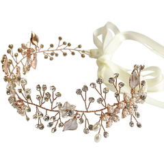 ATHENA COLLECTION - CRYSTAL ELEGANCE HAIR VINE - HP152 ROSE GOLD