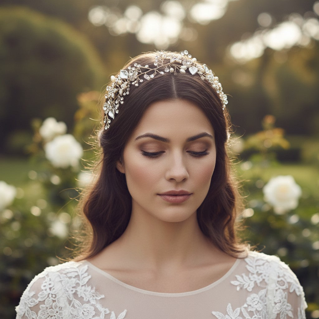 ATHENA COLLECTION - CRYSTAL ELEGANCE HAIR VINE - HP152 ROSE GOLD
