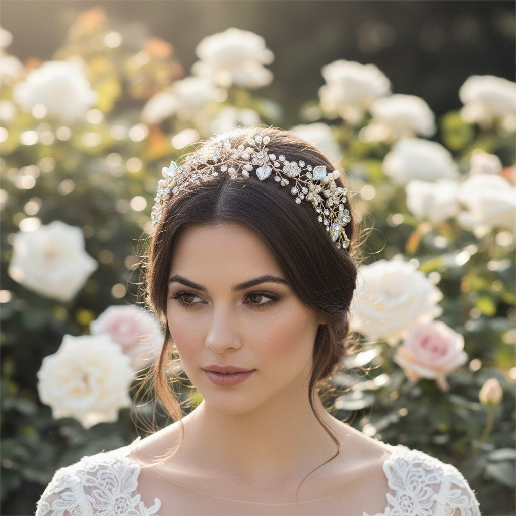 ATHENA COLLECTION - CRYSTAL ELEGANCE HAIR VINE - HP152 ROSE GOLD