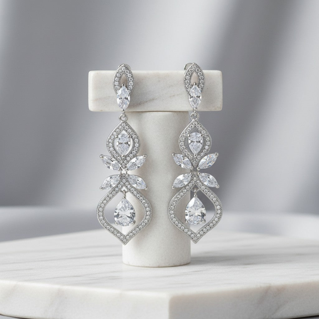 CUBIC ZIRCONIA COLLECTION - SIMPLY SPARKLE  - CZER449 SILVER