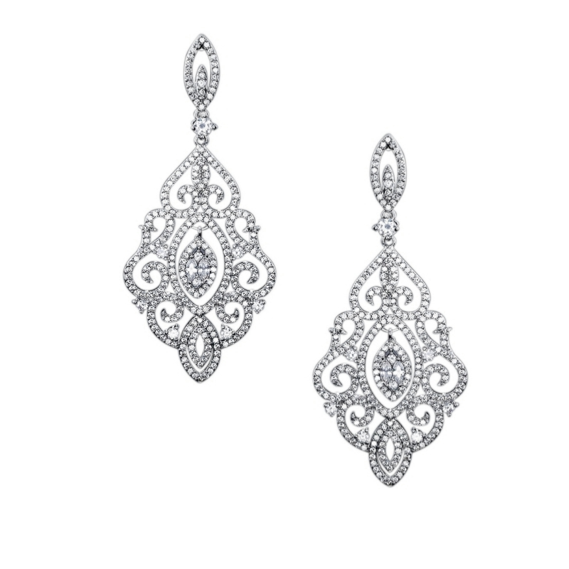 CUBIC ZIRCONIA COLLECTION - DIVINE DIVA CHANDELIER EARRINGS - CZER450
