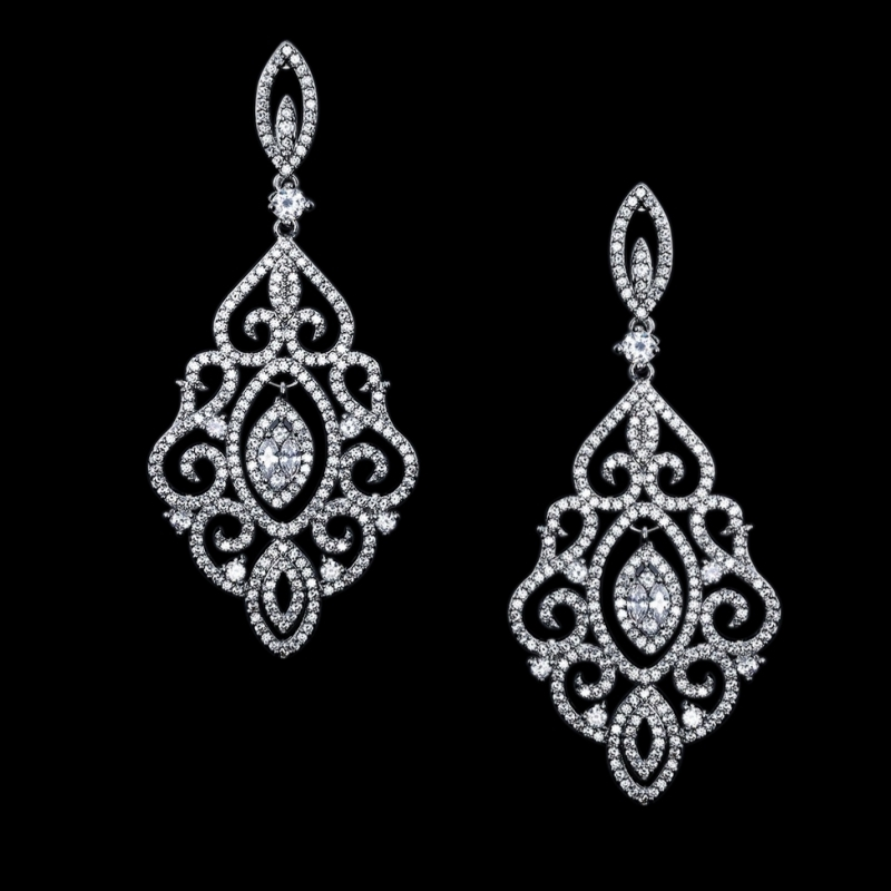CUBIC ZIRCONIA COLLECTION - DIVINE DIVA CHANDELIER EARRINGS - CZER450