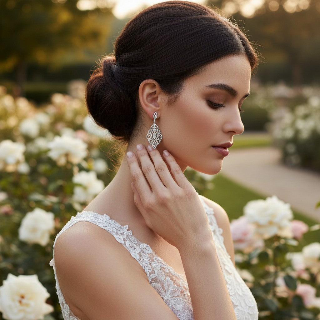 CUBIC ZIRCONIA COLLECTION - DIVINE DIVA CHANDELIER EARRINGS - CZER450
