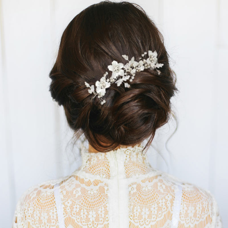 ATHENA COLLECTION - FLORAL ROMANCE HAIR COMB - HC169 ROSE GOLD
