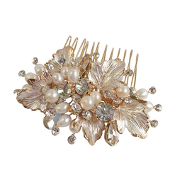 ATHENA COLLECTION - FLORAL ROMANCE CHIC HAIR COMB - HC170 GOLD