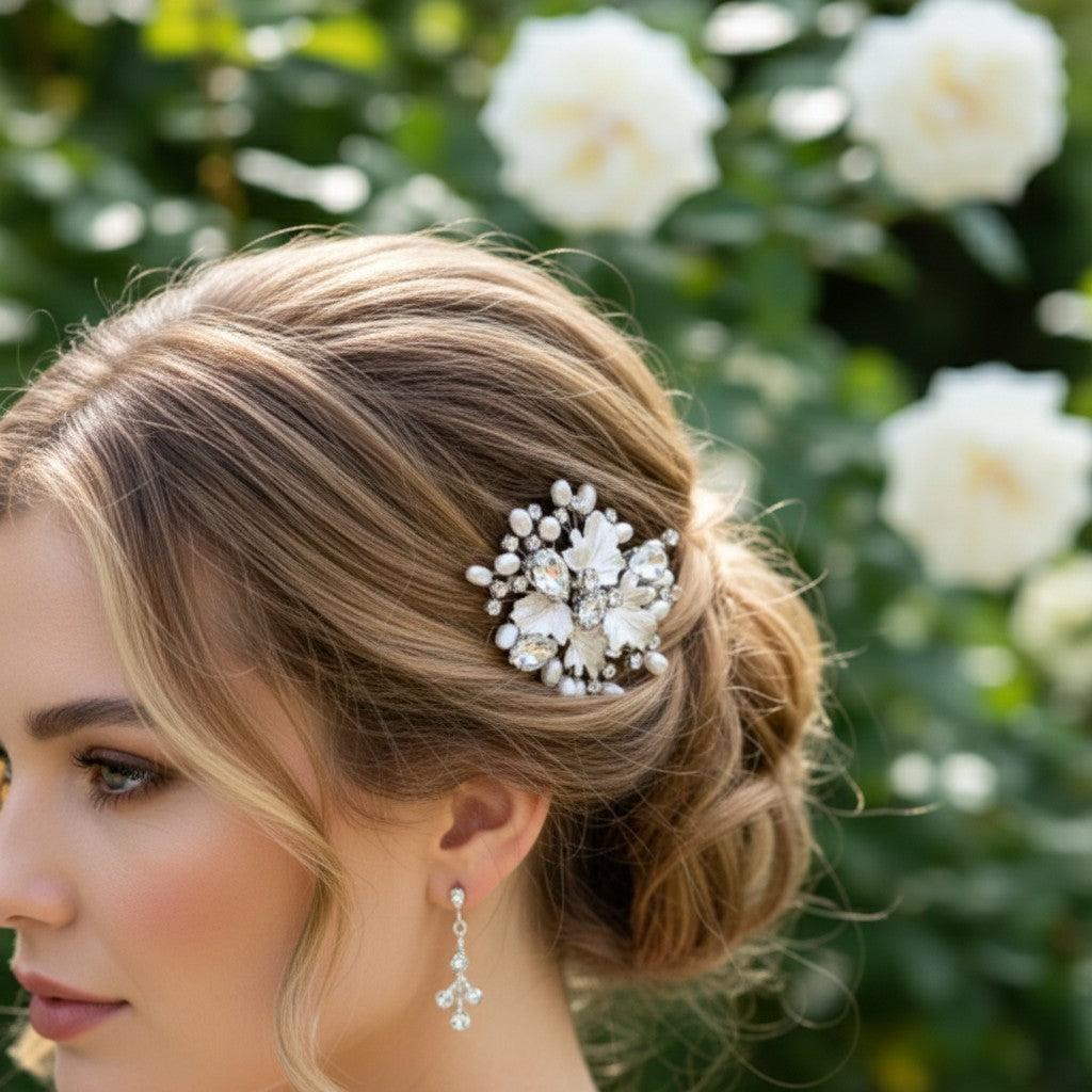 ATHENA COLLECTION - FLORAL ROMANCE CHIC HAIR COMB - HC170 GOLD
