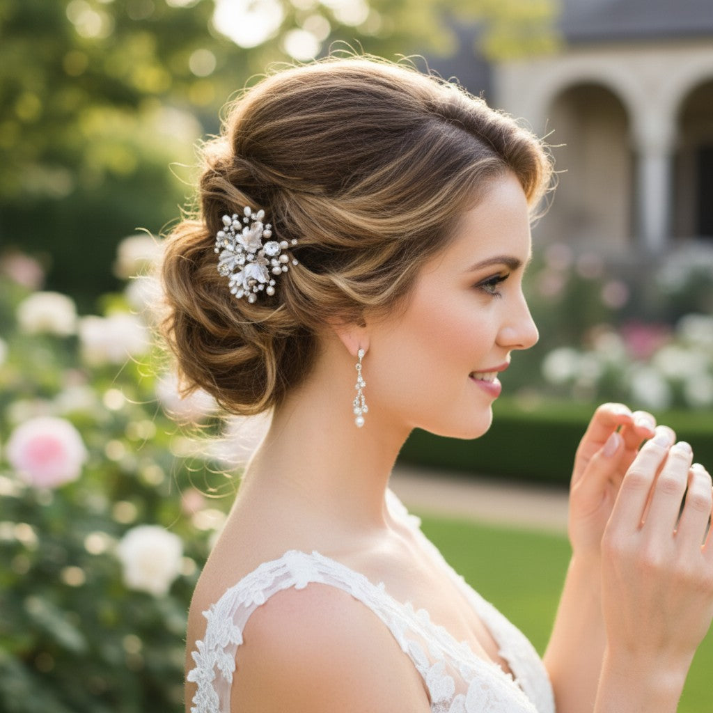 ATHENA COLLECTION - FLORAL ROMANCE CHIC HAIR COMB - HC170 GOLD