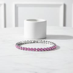 CUBIC ZIRCONIA COLLECTION - CLASSIC TENNIS BRACELET CZBRA31 LIGHT ROSE