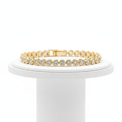 CUBIC ZIRCONIA COLLECTION - SHIMMERING CRYSTAL BRACELET - (CZBRA32) GOLD
