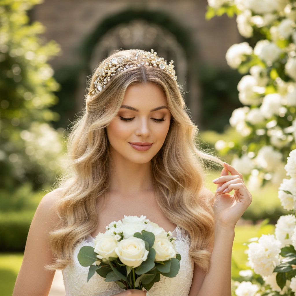 ATHENA COLLECTION - CRYSTAL ELEGANCE HAIR VINE - HP152 ROSE GOLD