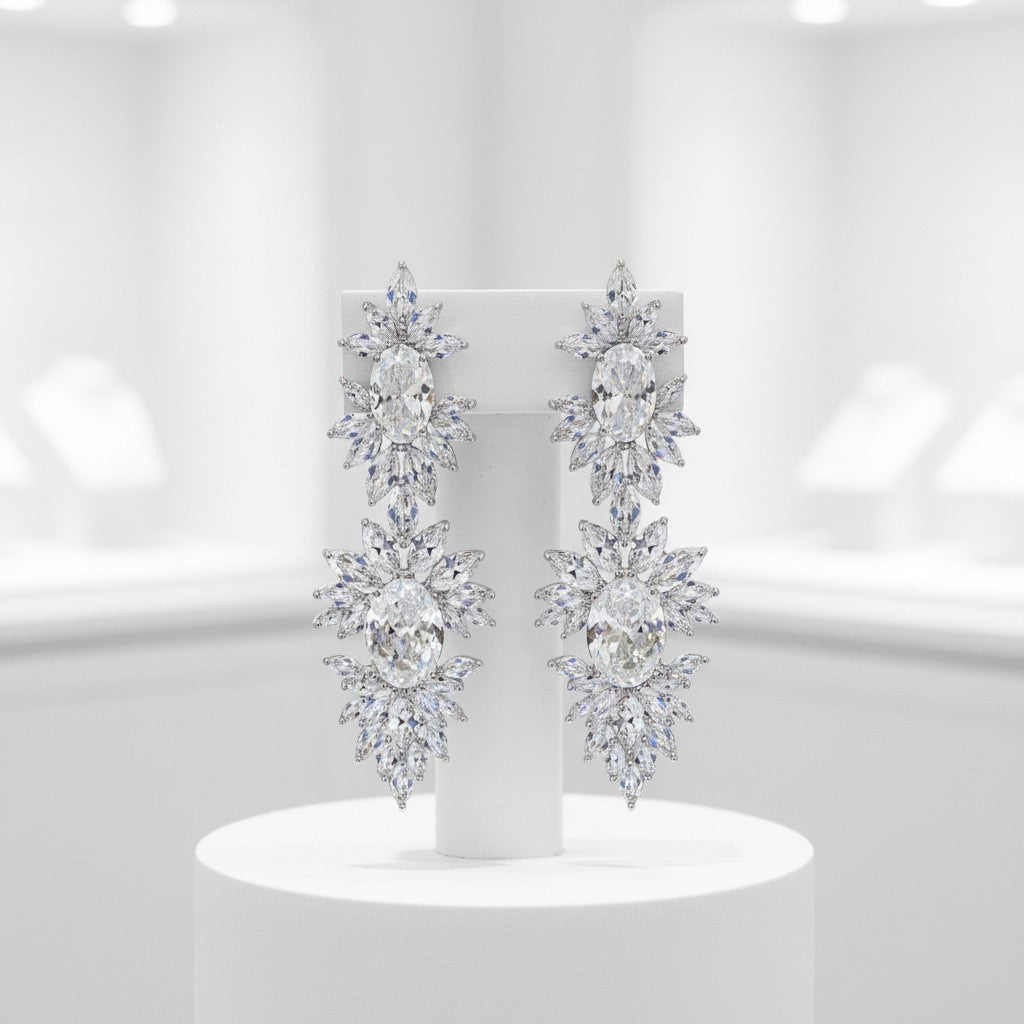 CUBIC ZIRCONIA COLLECTION - DAZZLING STARLET EARRINGS - CZER451