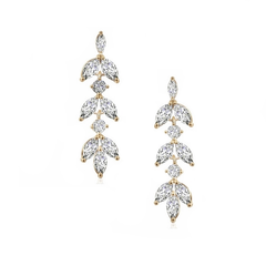 CUBIC ZIRCONIA COLLECTION - DAINTY DROP SPARKLE EARRINGS - CZER452 GOLD