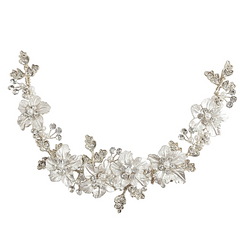 ATHENA COLLECTION - FLORAL ROMANCE EXQUISITE HAIR VINE - (HP153) SILVER