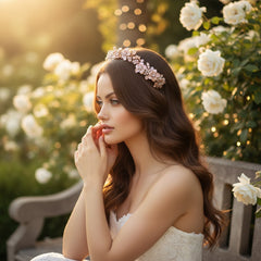 ATHENA COLLECTION - FLORAL ROMANCE EXQUISITE HAIR VINE - (HP153) ROSE GOLD