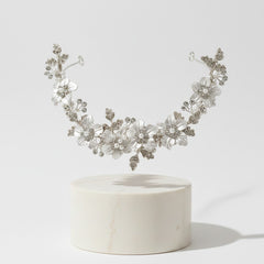 ATHENA COLLECTION - FLORAL ROMANCE EXQUISITE HAIR VINE - (HP153) SILVER