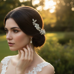 ATHENA COLLECTION - FLORAL ROMANCE EXQUISITE HAIR VINE - (HP153) SILVER