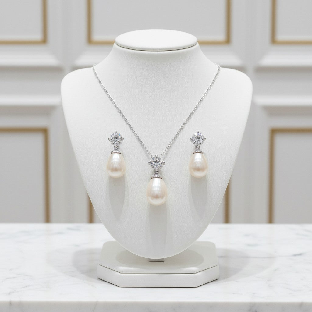 CUBIC ZIRCONIA COLLECTION - TIMELESS ELEGANCE NECKLACE SET- (CZNK74AA) SET