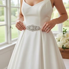 ATHENA COLLECTION - TIMELESS ELEGANCE BRIDAL BELT -  (25) IVORY