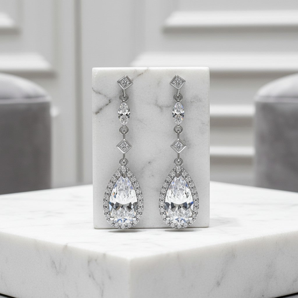CUBIC ZIRCONIA COLLECTION - ETERNAL ELEGANCE EARRINGS - CZER460