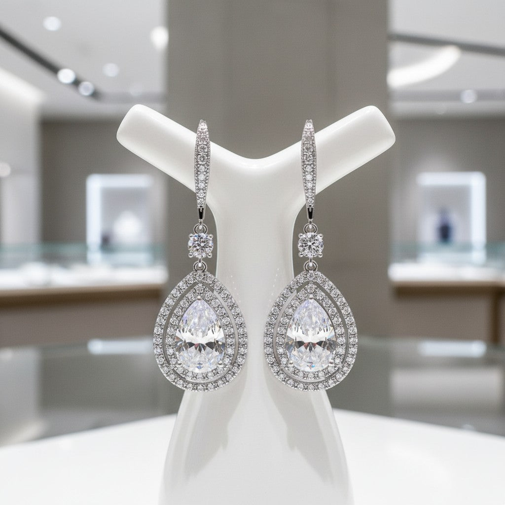 CUBIC ZIRCONIA COLLECTION - CHIC STARLET EARRINGS - CZER462